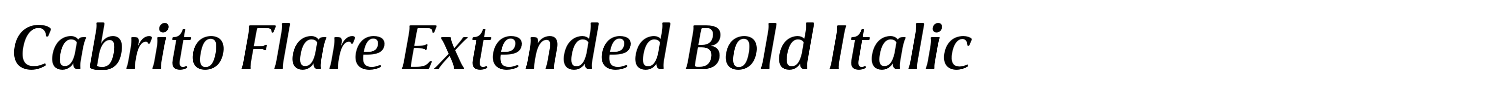Cabrito Flare Extended Bold Italic